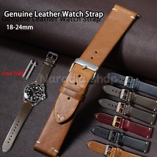 18-24mm Sáp Dầu Da Thật Chính Hãng Dây Đeo Đồng Hồ Cho Doanh Nghiệp Phát Hành Nhanh Retro Da Dây Đeo Đồng Hồ Nam Nữ Để Thay Thế