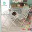 Gamchiano Bàn Mini Bộ Ghế Nhà Chơi Nội Thất Trắng Mô Phỏng Nhà Búp Bê Phụ Kiện Mô Hình Nội Thất Cho Chậu Cảnh Quan