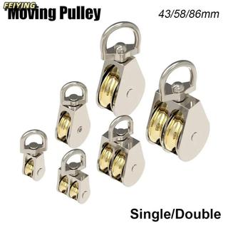 LAKAMMY 1 Chiếc Ròng Rọc Messenger, Ròng Rọc Di Chuyển Hợp Kim Kẽm Mini, Bánh Xe Đơn / Đôi Bền Đẹp 43 / 58 / 86mm Kim Loại Sheave Giải Quyết Nâng