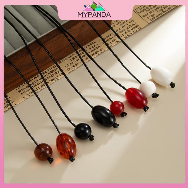MYPANDA Thời Trang Sáng Tạo Acrylic Đính Hạt sel Mặt Dây Chuyền Dài Nelace Dành Cho Nữ Có Thể Điều Chỉnh Sợi Sáp Áo Len Dây Chuyền Trang Sức Quà Tặng.