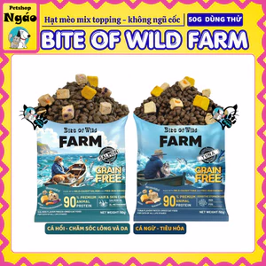 Hạt Cho Mèo Bite Of Wild Farm 50g - Mẫu Thử Tiện Lợi Có Topping Thịt Sấy Không Ngũ Cốc
