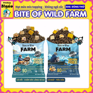 Hạt Cho Mèo Bite Of Wild Farm 50g - Mẫu Thử Tiện Lợi Có Topping Thịt Sấy Không Ngũ Cốc