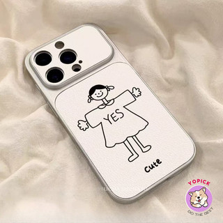 Doodle Girl phone case Iphone 17 Pro Max 16 15 Pro Max 14 13 12 11 X XR Xsmax cover leather anti-drop KNTP