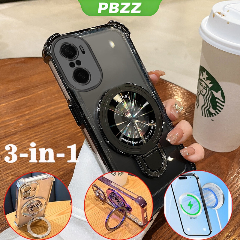 FOR ốp lưng [3 trong 1] Ốp điện thoại cho Xiaomi Poco F3, vỏ mềm silicone chống sốc, thiết kế mới thẩm mỹ 360 °   mỏng trong suốt với giá đỡ SJXMSZJ01