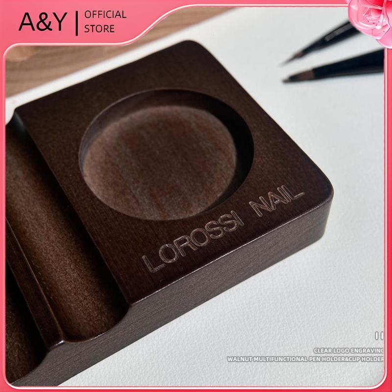 A & Y Nail Art Pen Ra Set Khay trộn màu đa chức năng bằng gỗ có bút Kệ đựng bút Dụng cụ sắp xếp và trưng bày bút.