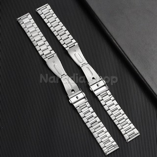 Dây đeo đồng hồ 3 hạt bằng thép không gỉ 12-24mm cho doanh nghiệp Dây đeo đồng hồ bền bỉ Báo chí đôi Khóa gấp phẳng Đồng hồ cổ tay để thay thế