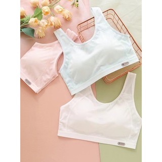áo lá( áo lót) bé gái từ 10-18 tuổi đệm liền áo 2206 nhiều màu, chất liệu cotton lưới, êm mềm thoáng khí(35-70kg)
