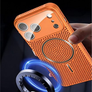 Tản nhiệt bằng nhôm đá thích hợp cho iPhone 17pm Ốp điện thoại cửa sổ mở rộng thứ hai, hộp sạc không dây 15pro thoáng khí 16 lưới