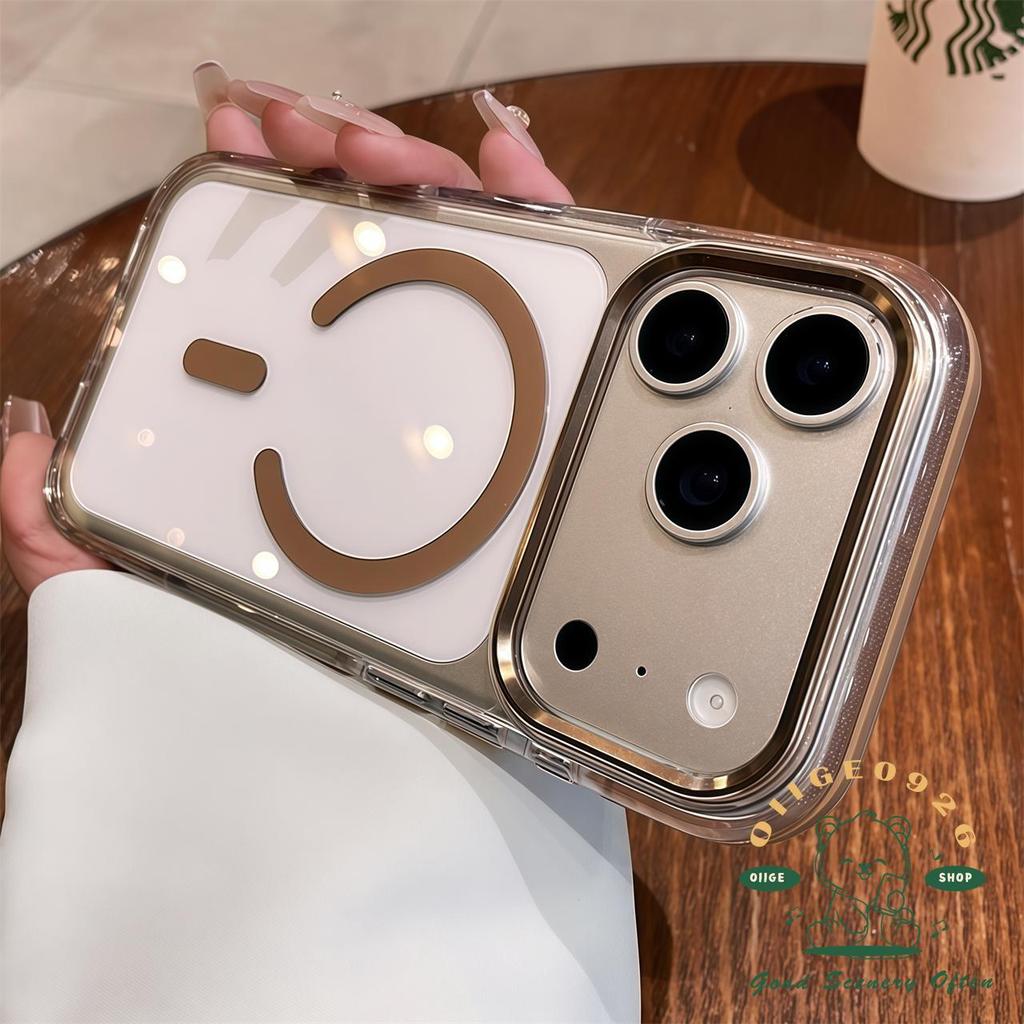 【 Ốp lưng iPhone17 】 Vỏ điện thoại từ tính acrylic pha lê màu iphone17 Pro Max 16 15 14 13 12 cho vỏ iPhone Vỏ mềm silicon TPU chống sốc