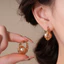 Bông Tai Đòn Bẩy Ngọc Trai và Kim Cương Giả, Màu Vàng Hình Chữ U - Phù Hợp Dự Tiệc