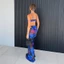 Crop Top và Váy Bộ Phong Cách Kỳ Nghỉ, Có Dây Buộc In Hình