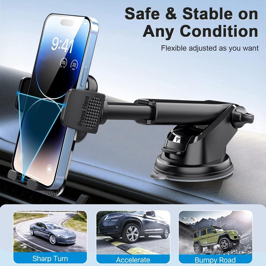 Hút Điện Thoại Ô Tô Gắn 360 Xoay Được Mạnh Tay Cầm Đa Năng Gắn Giá Đỡ Điện Thoại Tự Động Cho Xe Tải SUV Điều Hướng
