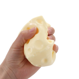MONOSTYLE Jumbo Cheese Cube Stress Ball, Đồ chơi bóp phô mai chống căng thẳng chống căng thẳng, kết cấu mực có thể định hình ASMR Đồ chơi căng thẳng giác quan cho trẻ em Người lớn