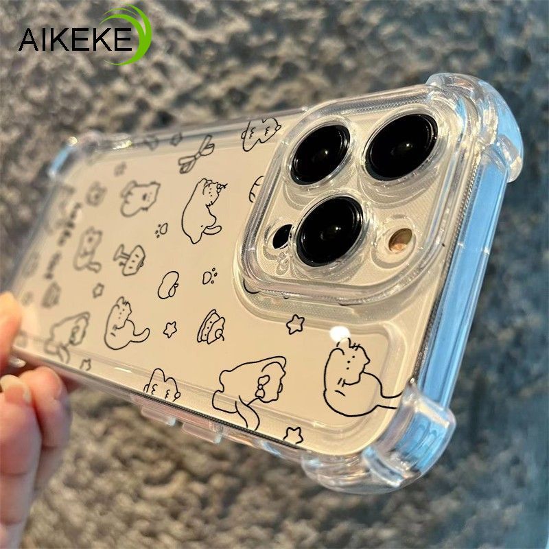 Ins Style Kitty Clear Four-Corners Ốp Điện Thoại Cho Poco X8 Pro Max X7 Pro X6 Neo X5 X4 X3 NFC GT X2 F8 F7 Ultra F6 F5 F4 GT F3 F2 Pro 5G 4G In Móng Vuốt Dễ Thương Chống Rơi Bìa mềm