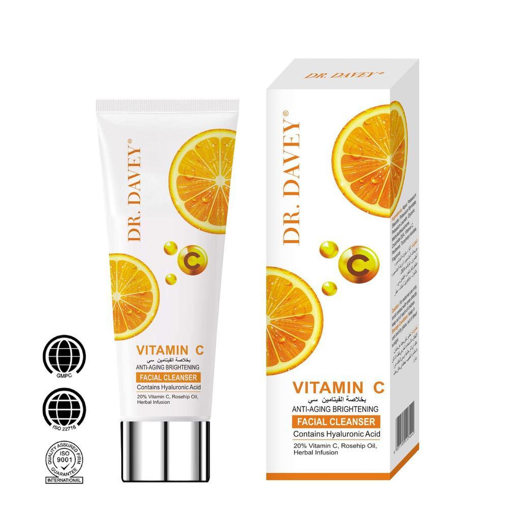 Sữa rửa mặt DR.DAVEY  Vitamin C  giúp Làm sạch Sâu, Trắng Da, Mờ Thâm, sáng da tự nhiên 120g