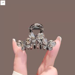 Kẹp tóc hình bướm pha lê nhỏ màu đen cho kẹp tóc hợp kim Half Updos & Bangs có răng chống trượt