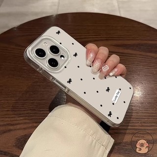 Tương Thích Cho iPhone 17 Air 16 15 14 13 12 11 Pro Max XR XS Max X 8 7 6 6s Plus SE 2020 Vỏ Điện Thoại Đơn Giản Màu Trắng Thanh Lịch Đen Chấm Bi Nơ Nơ May Mắn Dễ Thương Vỏ