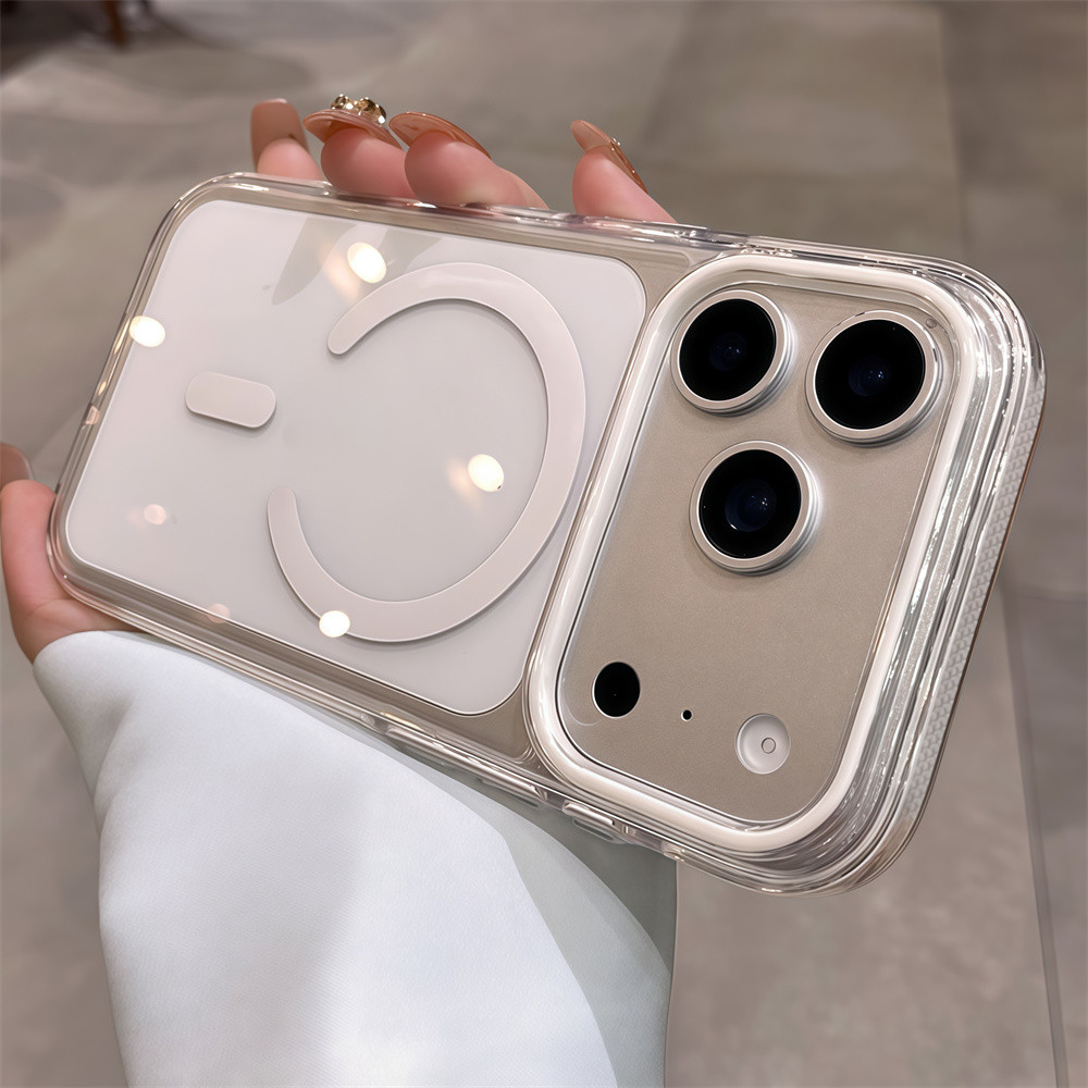 Ốp điện thoại từ tính trong suốt chất lượng cao cho IPhone 17 Pro Max 13 14 15 16 pro max Vỏ bảo vệ điện thoại màu chống rơi Vỏ silicon mềm Ốp lưng trong suốt