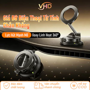Giá Đỡ Điện Thoại Từ Tính Cao Cấp - Nam Châm Mạnh + Hút Chân Không, Đế Silicon Chống Rung, Xoay 360°, Gắn Kính & Taplo