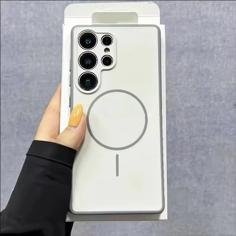 Ốp điện thoại PC cứng mờ đơn giản cho Samsung Galaxy S26 S25 S24 S23 Ultra S26 + Plus cho vỏ giáp sạc không dây