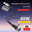 Thiết kế khuỷu tay âm thanh nổi Cáp chuyển đổi OTG 66W Cáp chia sạc nhanh 20CM Cáp chuyển đổi ngắn bện Nylon cho đầu đọc thẻ / chuột / bàn phím