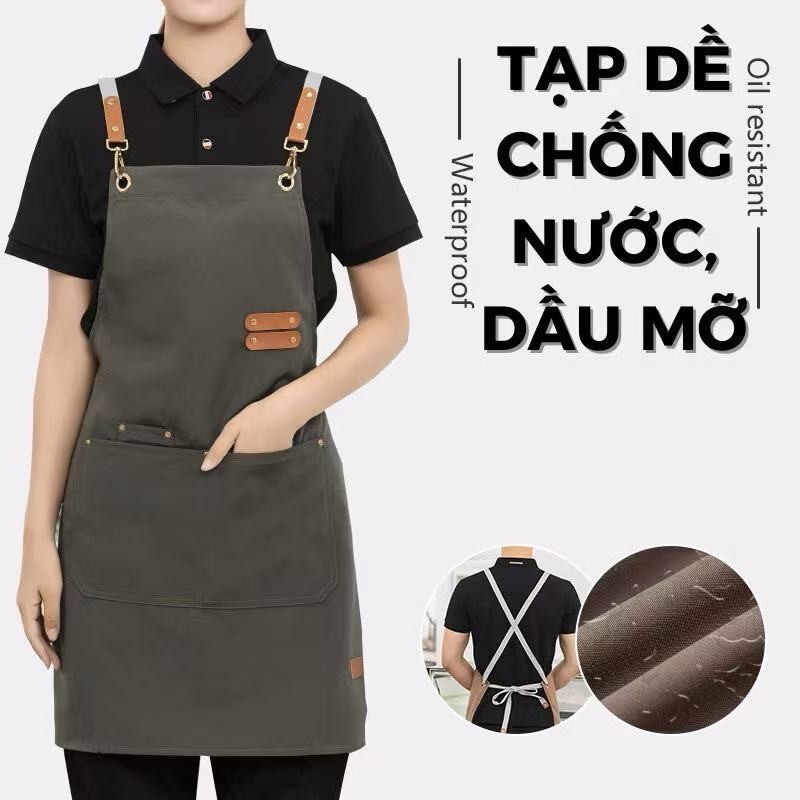 Tạp Dề Vải Bạt  Phù hợp Cho Nhân Viên Tiệm Nails, Pha Chế, Phục Vụ, Làm Bếp ,