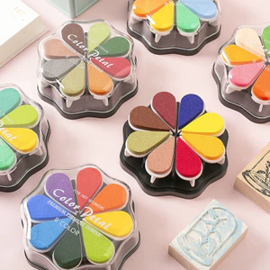 Kim Loại Miếng Lót Mực Handmade Tem Cao Su 36 Màu, Miếng Lót Cánh Hoa JOEF