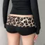 Quần short Skinny GAVESTO, Quần short Booty in họa tiết da báo co giãn cao, Hợp thời trang Slim Fit Thiết kế gợi cảm Y2K Quần short eo thấp thẩm mỹ Trang phục mùa hè