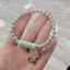 Đáy chuyền và vòng tay tua rua màu xanh hình trái tim - Phù hợp với phong cách thời trang