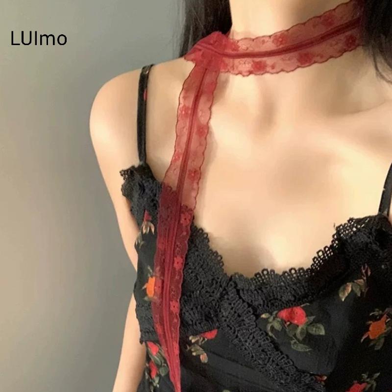 Đồng hồ thời trang LUImo cho nữ, màu trơn, túi lụa và chocker hoa ren