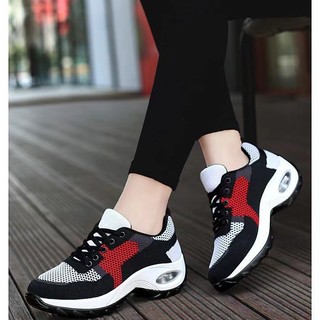 Giày nữ lưới thoáng khí mùa xuân hè, đệm khí, tăng chiều cao, thời trang 0OUO