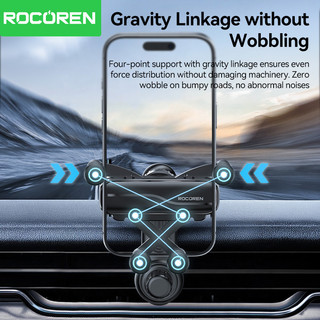 Giá đỡ điện thoại ô tô Rocoren Gravity 360°Giá đỡ điện thoại xoay cho iPhone 17 16 Giá đỡ điện thoại thông hơi đa năng