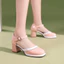 VNMZG34-39 Size Lớn Ren Nông Miệng Khóa Dây Đeo Baotou Giày Đơn Màu Sắc Phù Hợp Với Ngón Chân Tròn Mary Jane Giày Đi Lại Hàng Ngày Phù Hợp Với Tất Cả Trận Đấu