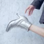 VNMZGG34-39 Giày Bốt Nữ Kích Thước Lớn Stiletto Sáng Bóng Martin Giày Xe Máy Khóa Thắt Lưng Trang Trí OL Tất Cả Trận Đấu Đi Lại Giày Bốt Nữ Chelsea