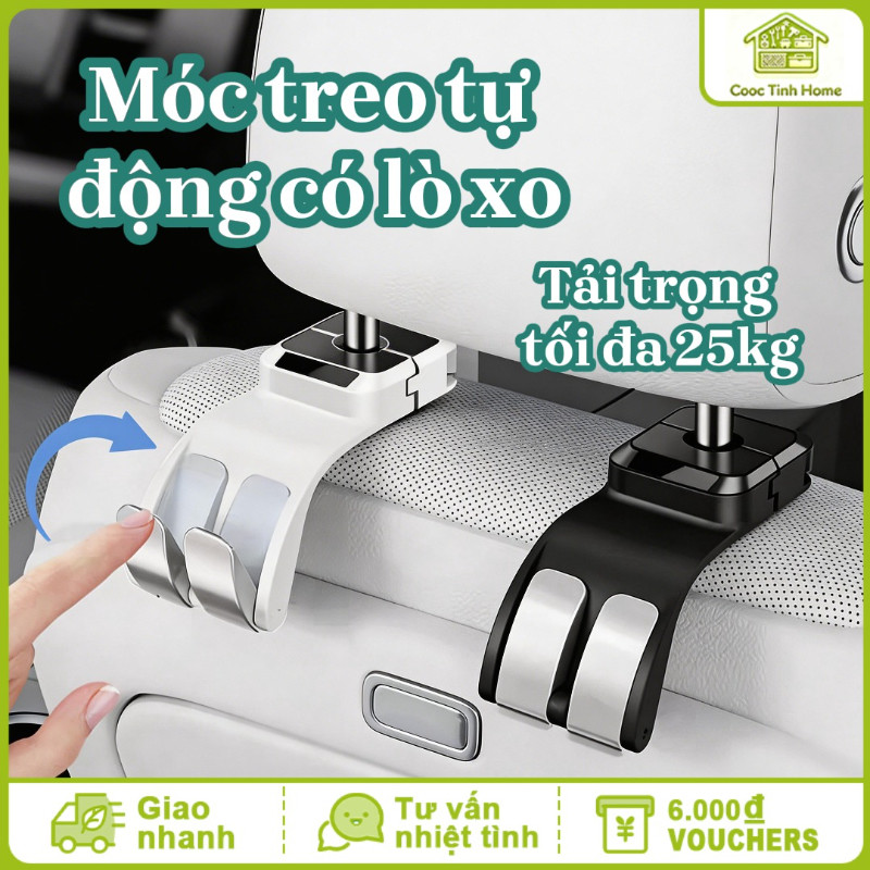 Móc Treo Đa Năng Ô Tô - Hợp ABS Bền, Gắn Ghế Sau, Gấp Gọn, Chịu 20kg, Cho Mọi Hành Trình
