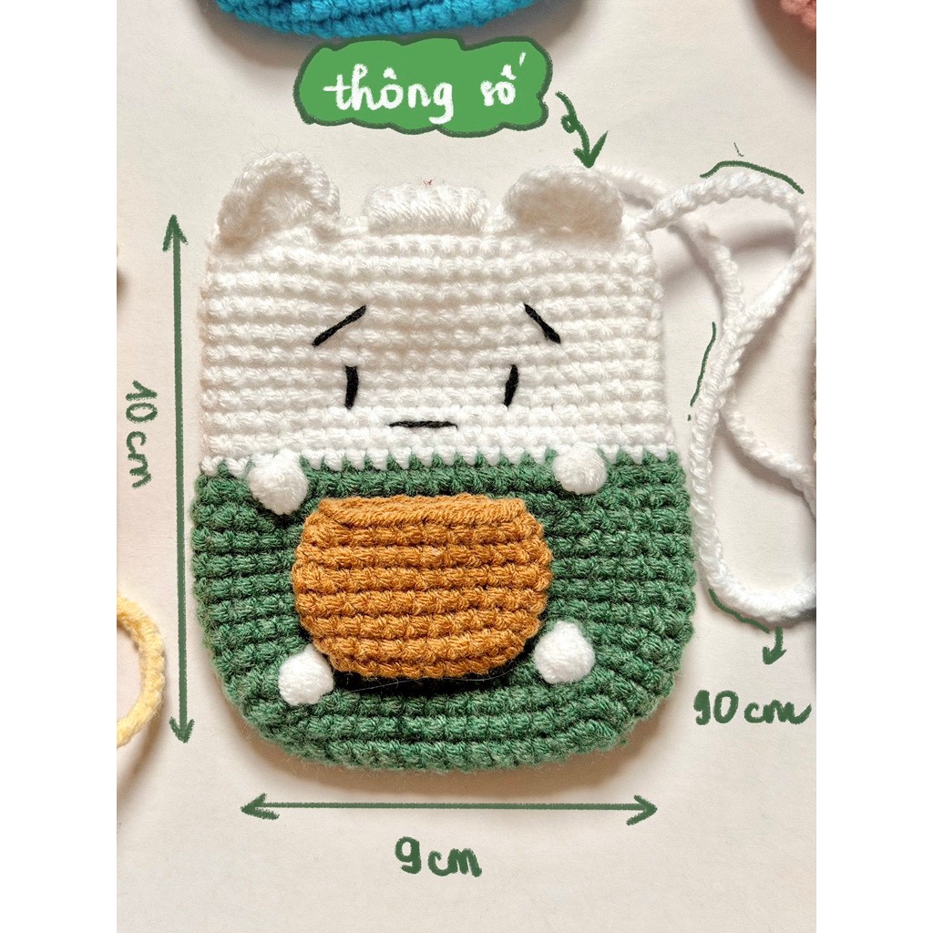 Túi Len Đựng Airpods Gấu Pooh Đeo Chéo Em Bé Mini Handmade Airpod Tiền Lẻ Hình Gấu Dễ Thương Haste Quà Tặng Bạn Bè