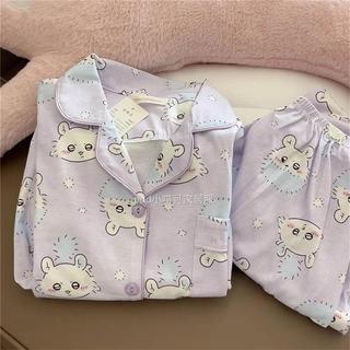 Sóc Bay Moga Chiikawa Bộ Đồ Ngủ Nữ Mùa Xuân Dài Tay Quần Chiikawa Sinh Viên Homewear Phù Hợp Với Sóc Bay Moga Chiikawa Bộ Đồ Ngủ Nữ Mùa Xuân Quần Dài Tay Chiikawa Sinh Viên Homewear