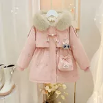 Áo khoác lót lông cừu phong cách mới 2025 cho bé gái, Parka da dày dành cho trẻ vừa và lớn, Áo khoác đệm Cotton thời trang cho bé gái — ảnh 5