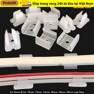 POCKETN 100 Chiếc Khóa Gắn Đèn, Giá Đỡ Đèn Lắp Dải LED 8-20mm Kẹp Cố Định, 5050 / 5730 / 2835 Nhựa 220V Linh Hoạt COB Giá Đỡ Đèn Tường Kết Nối