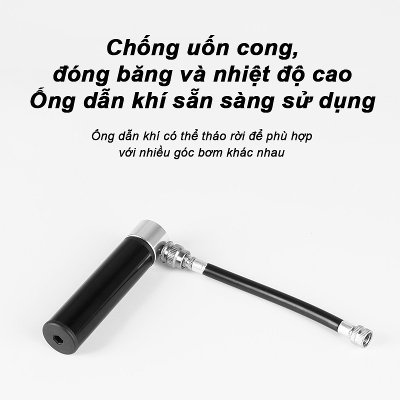 Bơm Xe Đạp Mini Bỏ Túi - Hợp Kim Nhôm Chống Gỉ, Đa Năng Van Mỹ/Pháp, Lý Tưởng Cho Xe Đạp Đường Trường & Leo Núi