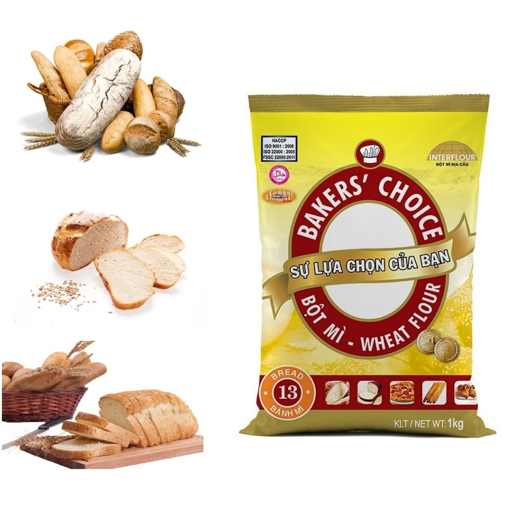 Bột Mì Baker Choice Số 8 11 13 Túi 1kg, Bột Mì Đa Dụng Làm Bánh Mì Bánh Bông Lan Bánh Bao Chuẩn Vị