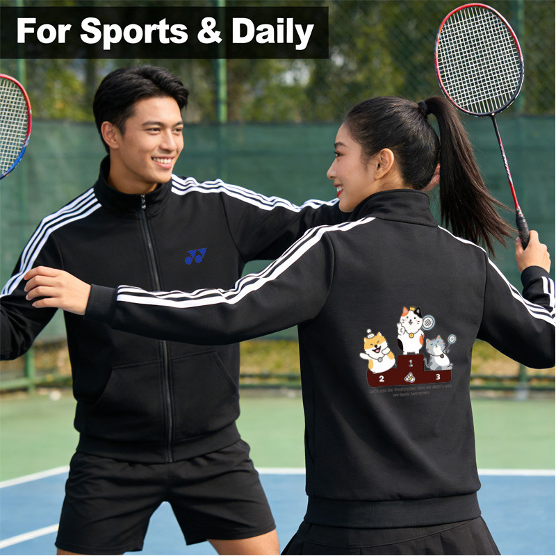 Trang phục thể thao YONEX 2026 dành cho nam và nữ, phù hợp tập bóng chày và quần vợt, với áo len cardigan thấm mồ hôi và áo khoác cổ cao