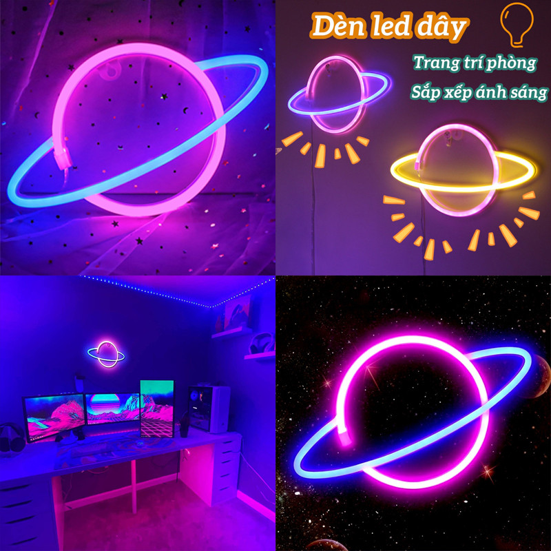 Đèn Led Neon đa dạng kiểu dáng, nhiều màu sắc, trang trí phòng ngủ, bàn học, treo tường Đèn Led Neon