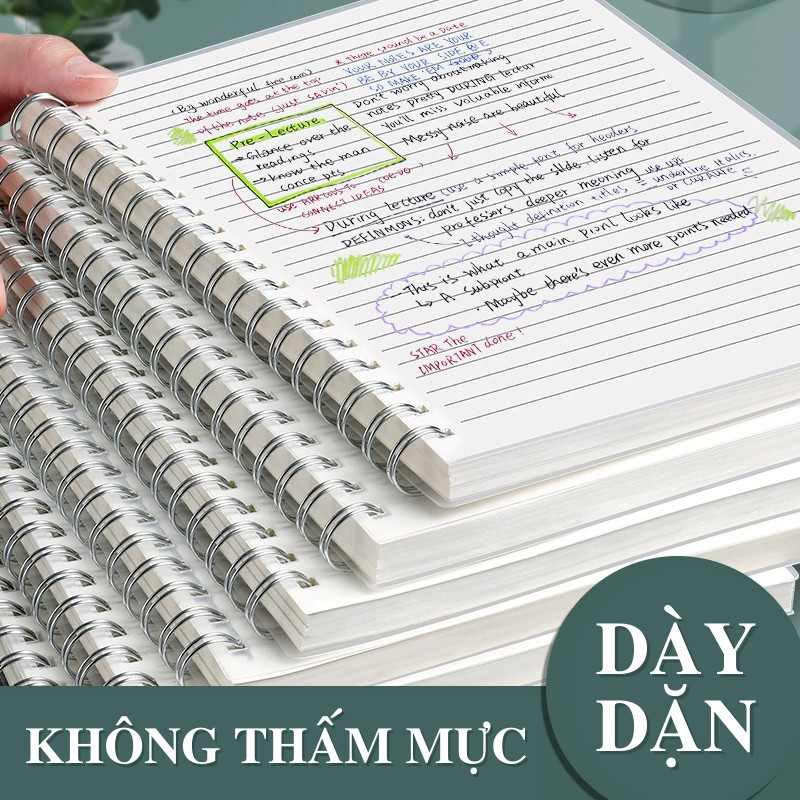 Sổ Lò Xo A5 PP Trong Suốt 160 Trang – Sổ Tay Ghi Chép Kẻ Caro Basic, Dùng Học Tập & Làm Planner