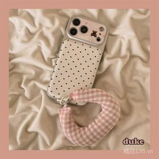 Cô Gái Tình Yêu Gấu Có Dây Đeo Tay Thích Hợp Cho iPhone17PROMAX Ốp Điện Thoại 16p / 15 / 14 / 13 / 12