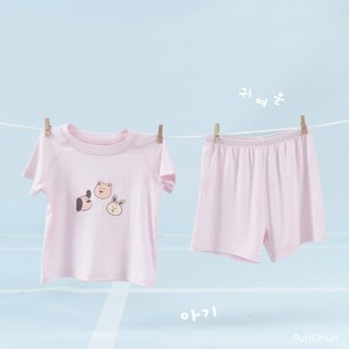 Punchun SS26 T1 [6M-5Y] Bộ quần áo cộc raglan Punchun Cup cho bé gái T1.2