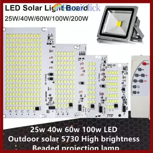 Bảng đèn LED FURNICLICK 1 chiếc, Bảng nguồn sáng độ sáng cao SMD5730, Đèn trắng 25 / 40 / 60 / 100 / 250W có bộ điều khiển từ xa Đèn pha điều khiển từ xa