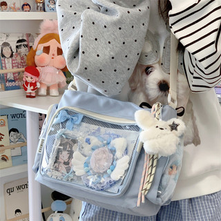 Mặt dây chuyền chó con dễ thương nylon trong suốt chống thấm nước PVC túi đeo vai itabag nữ