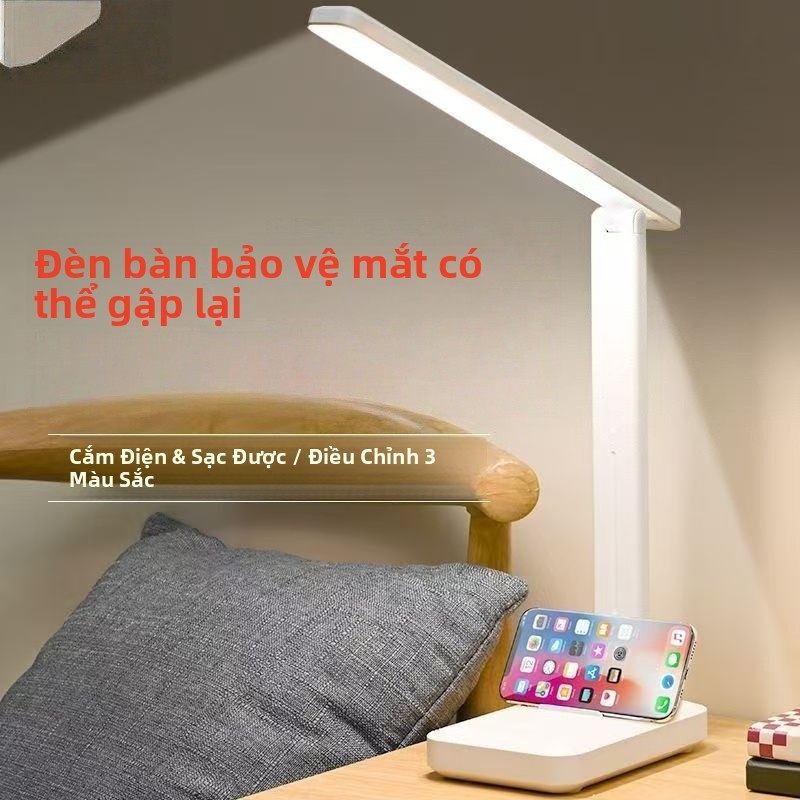 Đèn học LED chống cận: sạc được, 3 màu, chặn ánh xanh, không nhấp nháy – lý tưởng học/làm việc