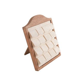 Giá đỡ trưng bày trang sức HIGHVIEWLS, Dụng cụ trưng bày bông tai bằng nhung dọc, Khay đựng đồ trang sức nhiều lớp bằng gỗ nguyên khối Prmeium Đạo cụ phát sóng trực tiếp